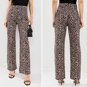 Reformation Cary High Rise Slouchy Straight Leg Jeans Leopard